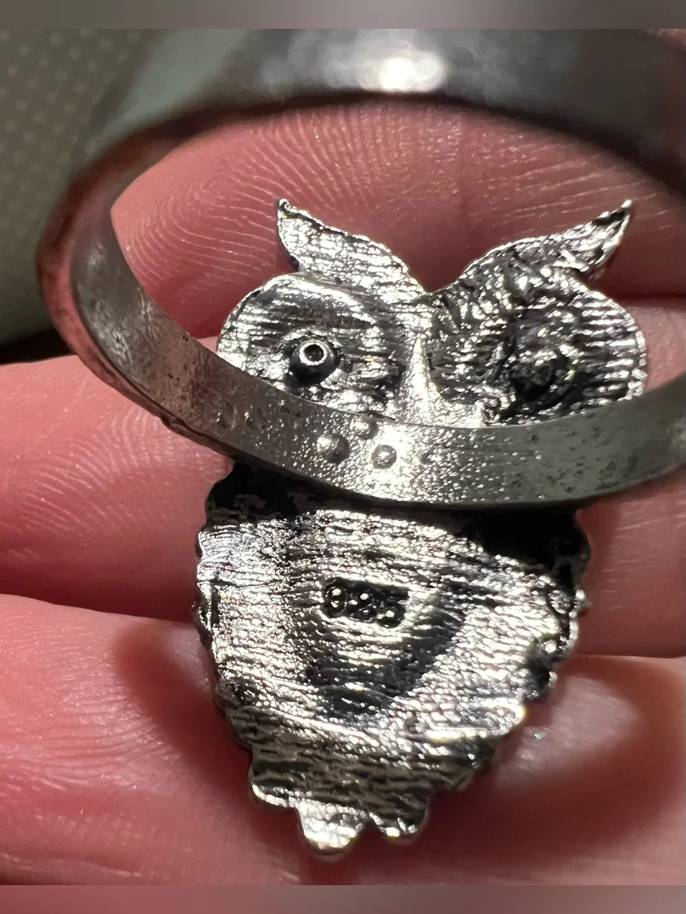 925 Silver Opal Owl Ring Boho Statement Piece